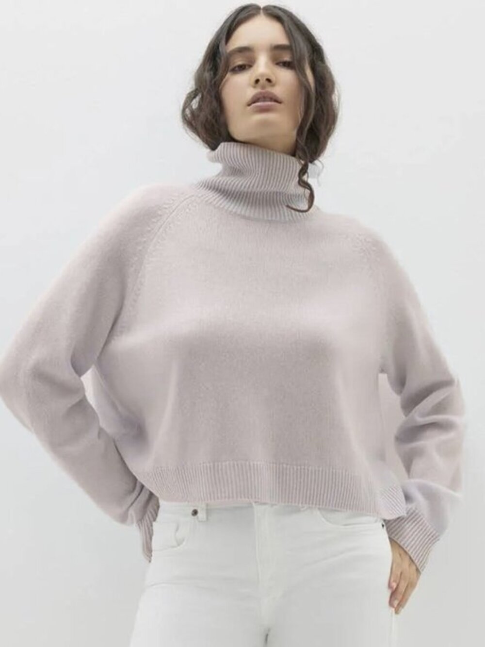 NakedCashmere Noelle Cashmere Turtleneck In Sheepskin XS $295